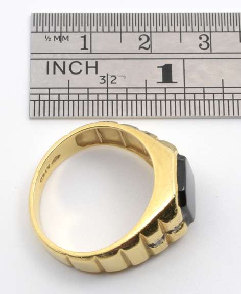 Nice Man's Black Onyx Estate Ring