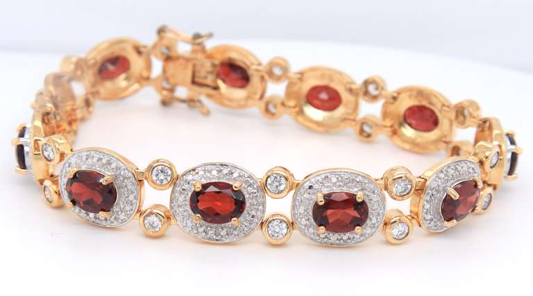 Sterling Silver Garnet Bracelet