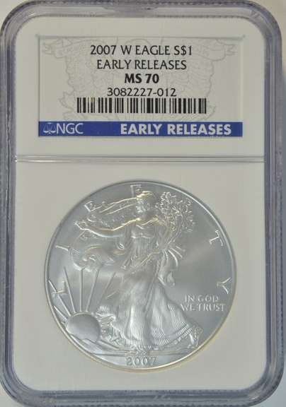 Perfect NGC MS70 graded 2007-W Early Releases $1. NGC MS70