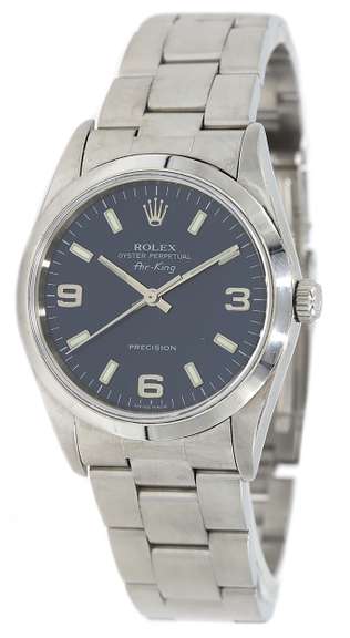 Rolex Air King Mid Size 34mm Blue Dial Stainless Steel Watch