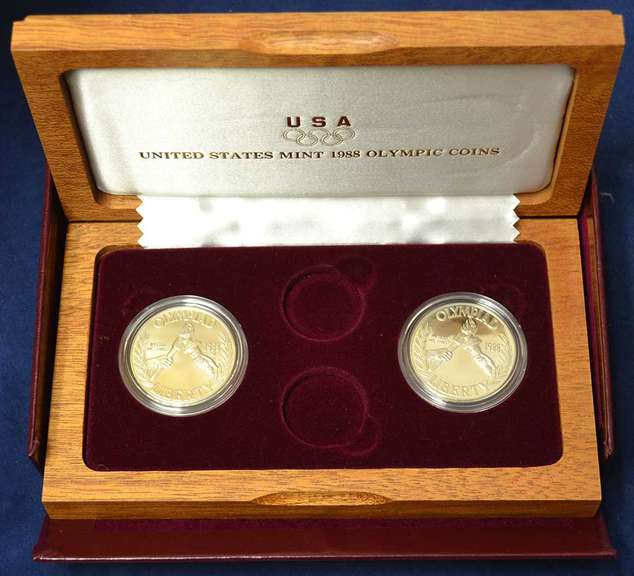 1988 Olympic MS And Proof Set Without Gold.