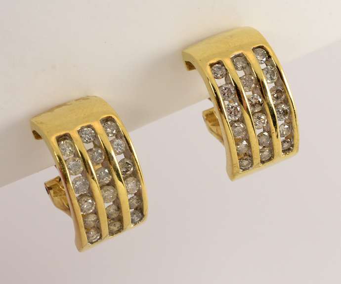 Easy to Wear Omega Back Diamond Earrings