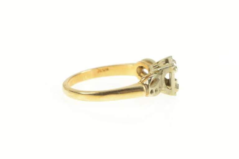 14K Yellow Gold Vintage NOS 1950's 3.7mm Engagement Setting Ring
