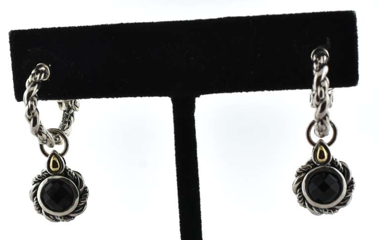 Sterling Silver Earrings With Black Stones