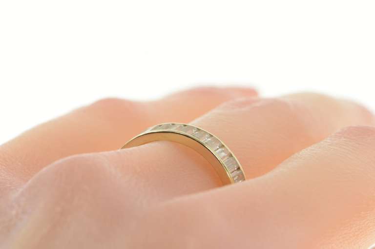 14K Yellow Gold Baguette Infinity Anniversary Wedding Band Ring