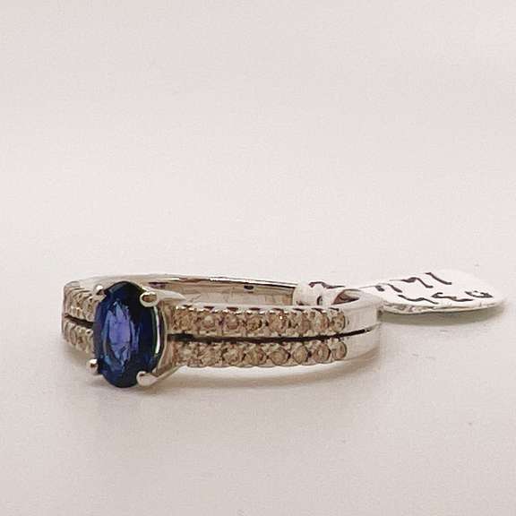 14kt Gold, Blue Sapphire, & Diamond Cocktail Ring