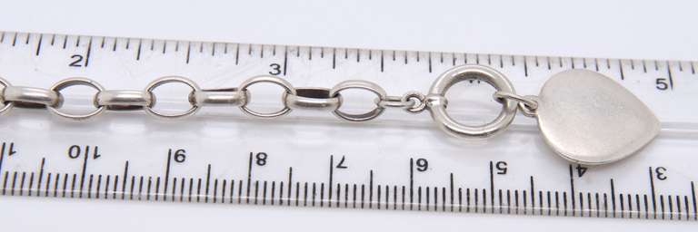 Vintage Sterling Silver Heart Shaped Charm Bracelet