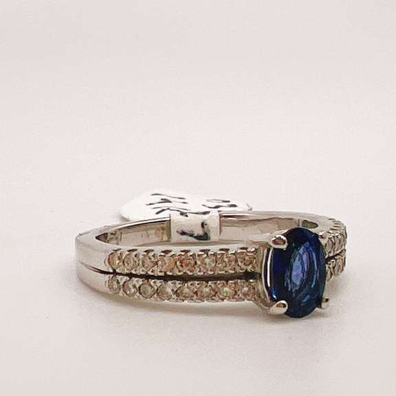 14kt Gold, Blue Sapphire, & Diamond Cocktail Ring