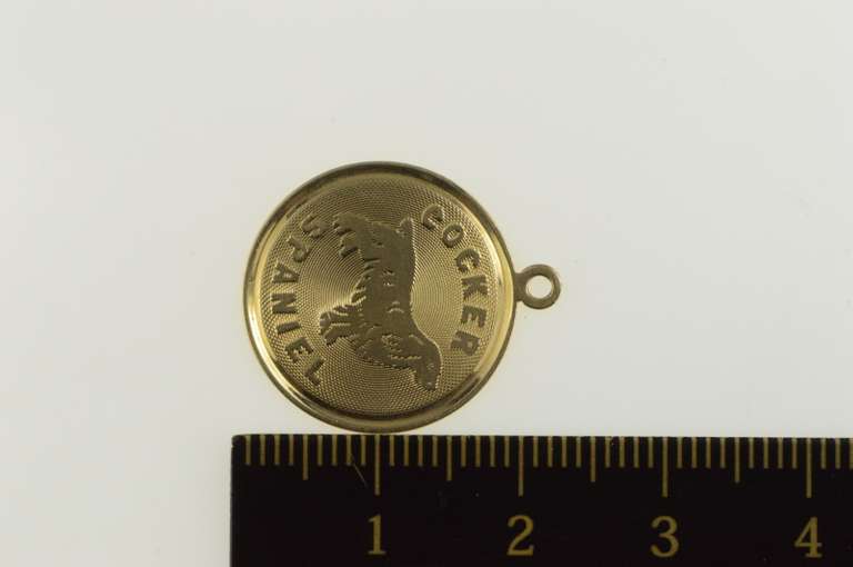 14K Yellow Gold Cocker Spaniel Dog Breed Animal Pet Charm/Pendant