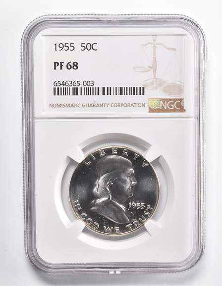PF68 1955 Franklin Half Dollar - Graded NGC