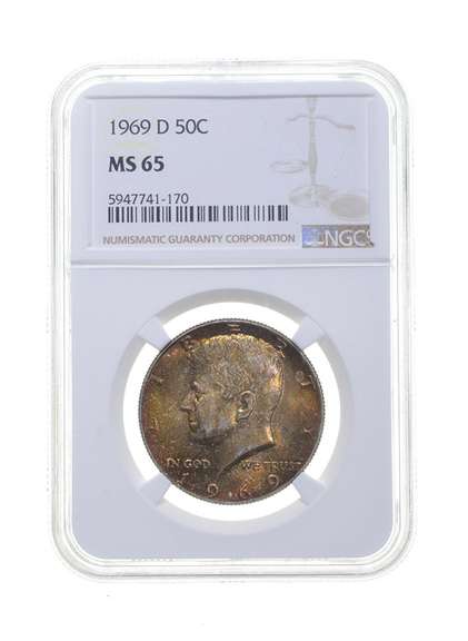 MS65 1969-D Kennedy Half Dollar - Graded NGC