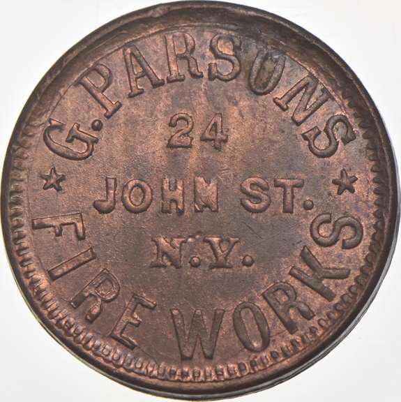 1863 G. Parsons Fireworks Civil War Token 630 BG