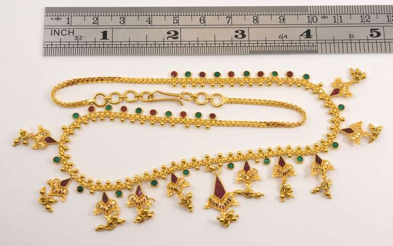 Exciting 22k Necklace with enamel
