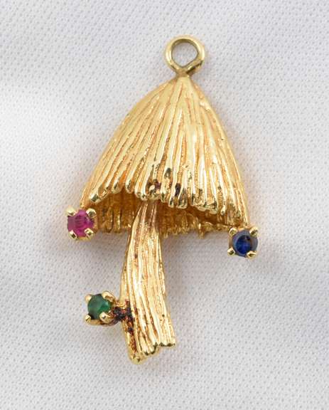 Whimsical 14k Mushroom Charm