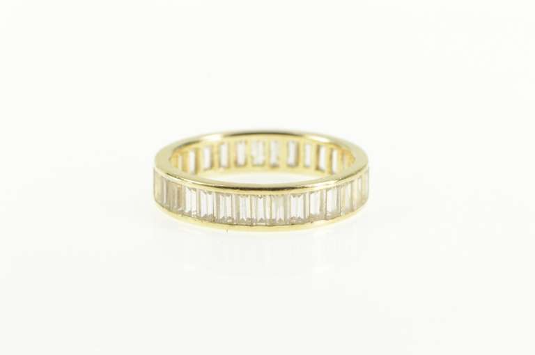 14K Yellow Gold Baguette Infinity Anniversary Wedding Band Ring