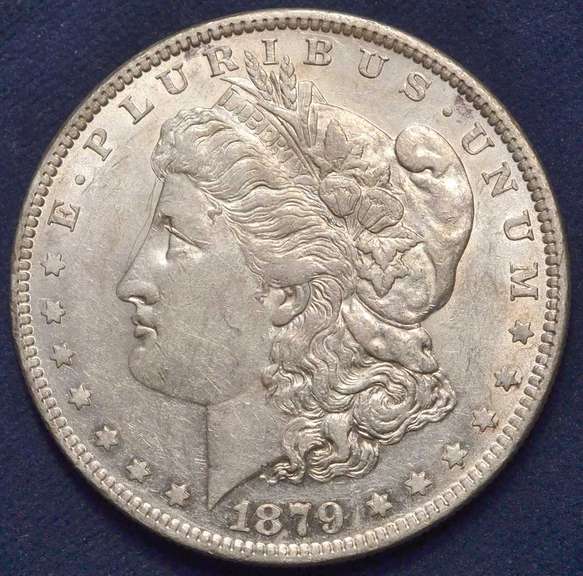 1879 Morgan Silver Dollar, AU.