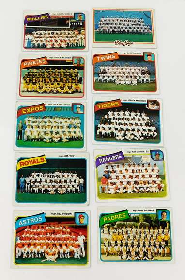 10 Topps 1980 Team Checklists Baseball Cards