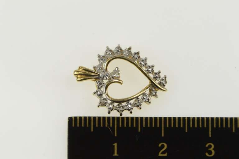 10K Yellow Gold Diamond Accent Classic Heart Love Symbol Pendant