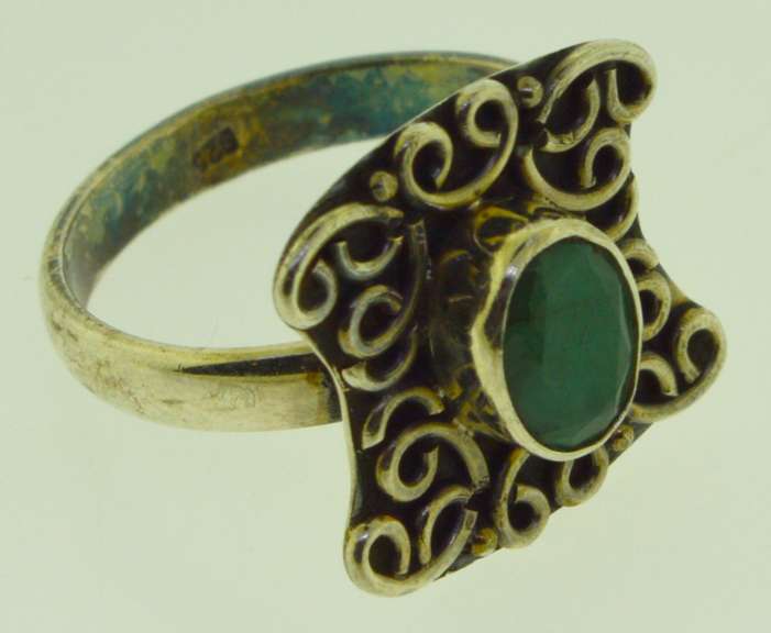 Sterling Silver Green Quartz Ring
