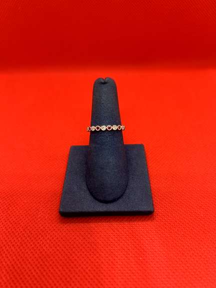 DELICATE 14K ROSE GOLD RUBY AND DIAMOND RING