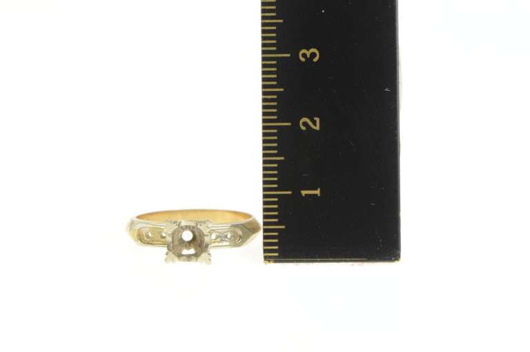 14K Yellow Gold Vintage NOS 1950's 5.0mm Engagement Setting Ring