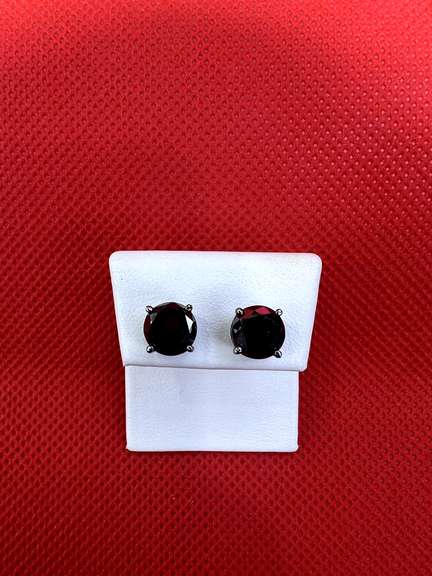 STUNNING 14K BLACK GOLD STUDS WITH 2.50 CARATS BLACK DIAMOND