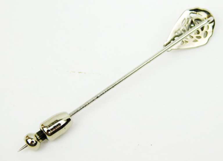 Beautiful Antique 14K Filigree Diamond Stick Pin