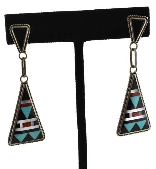 Southwestern Inlaid Stone Earrings