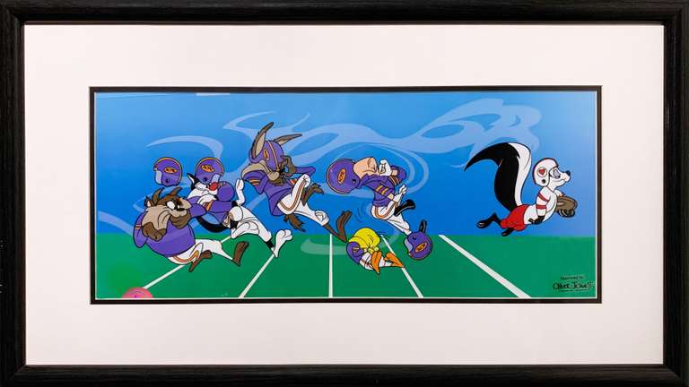 Linda Jones Limited Edition Serigraph Cel Linda Jones  Offensive Play