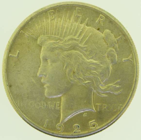 1925 Peace Silver Dollars $1 US Coin Flashy White Slider BU