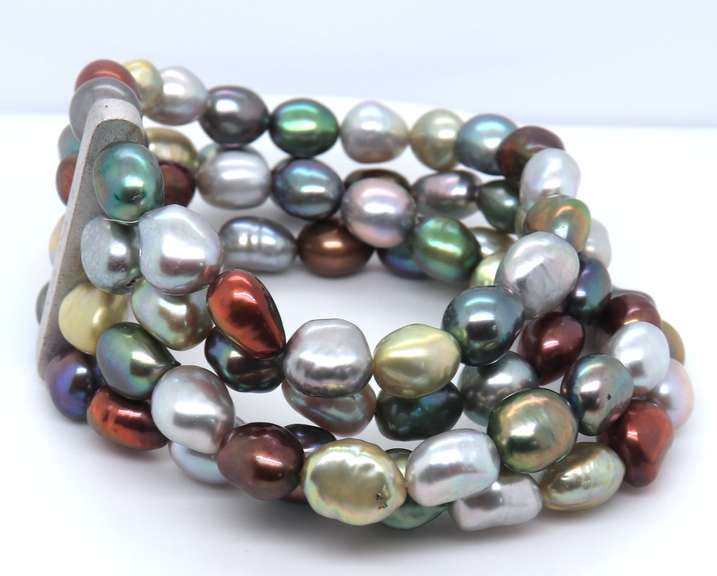 Honora Multi Color Pearl 4 Row Bracelet