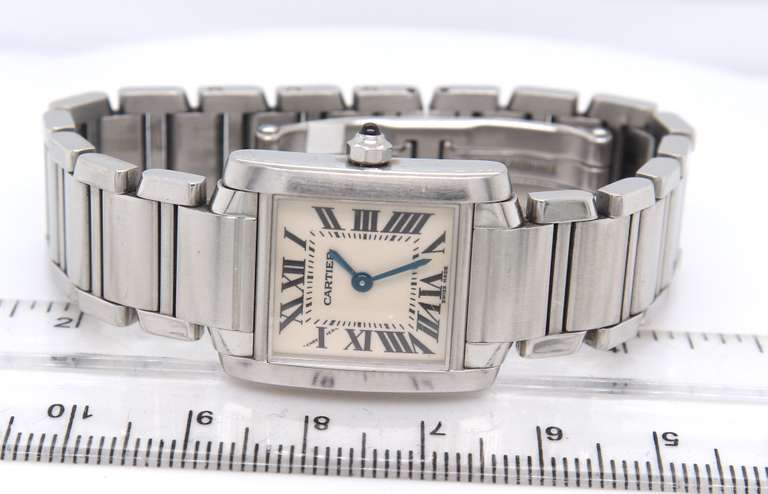 Ladies Cartier Tank Stainless Steel Watch