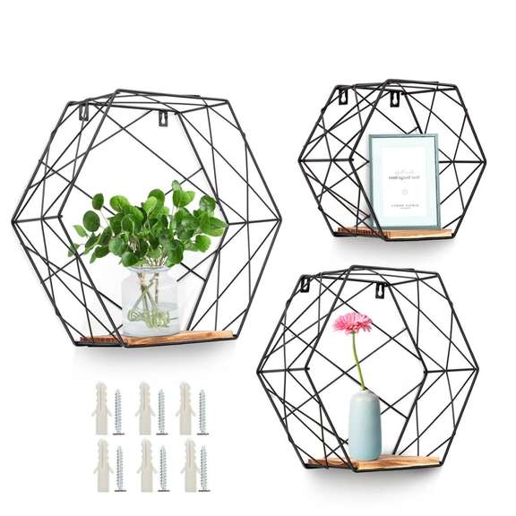 Hexagon Wall Mounted Shelf Nordic Storage Rack