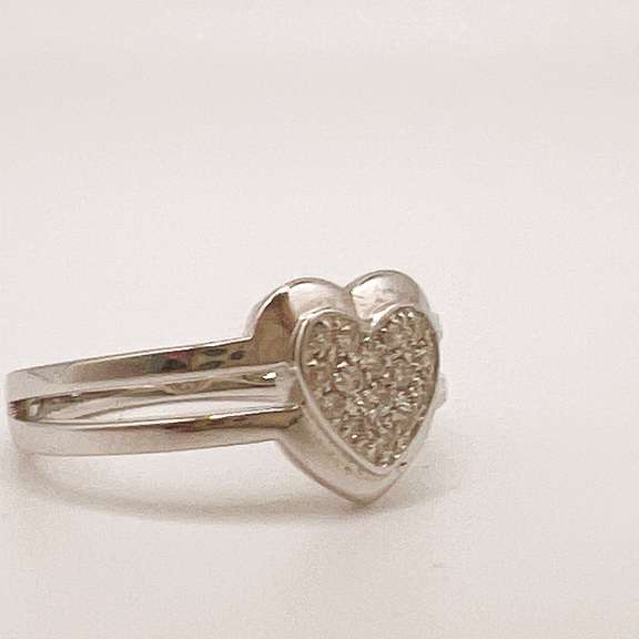14kt Solid White Gold Diamond Band Ring