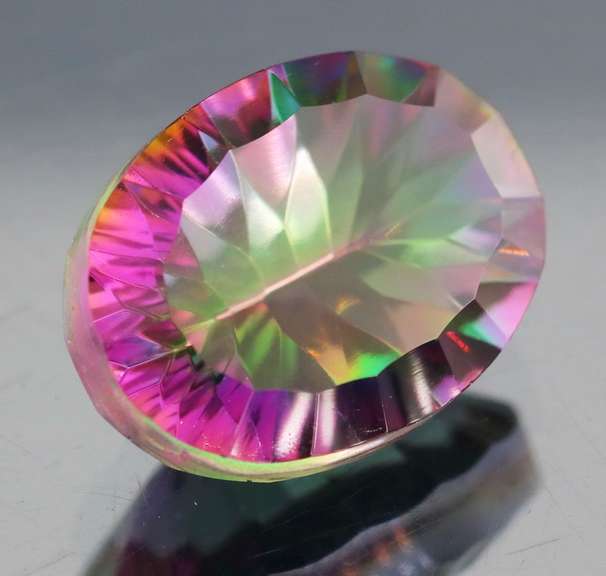 Rainbow color 9.22ct concave cut Mystic Quartz