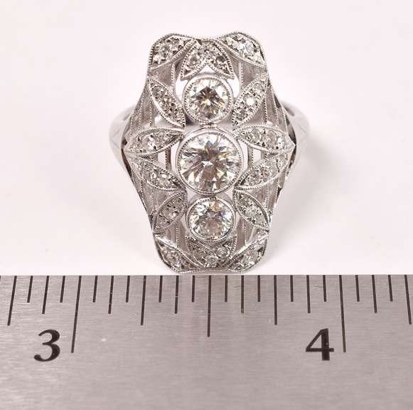 Magnificent Over 1CTW Diamond Ring in 18K White Gold