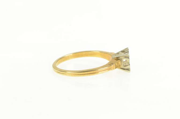 14K Yellow Gold 4.9mm Vintage NOS 1950's Engagement Setting Ring