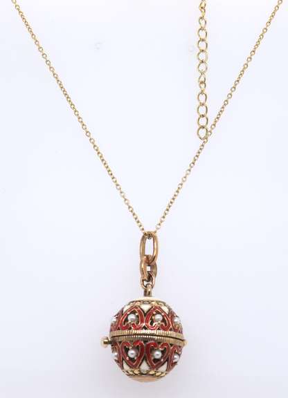 Stauer Ball Locket Pendant on Chain Necklace