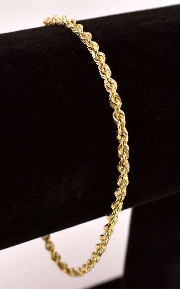 Marvelous Rope Chain Bracelet in 14K Yellow Gold