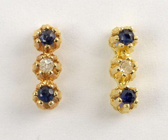 Dainty Sapphire & Diamond Earrings