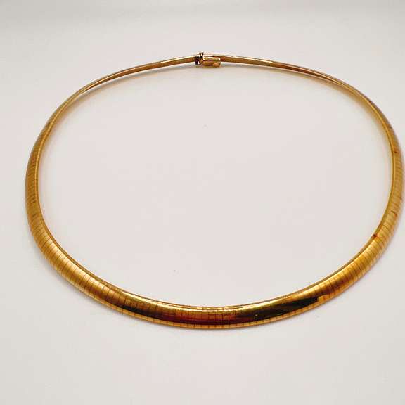 14kt Solid Yellow Gold Omega Necklace