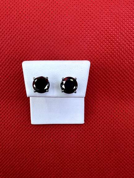 STUNNING 14K BLACK GOLD STUDS WITH 2.50 CARATS BLACK DIAMOND