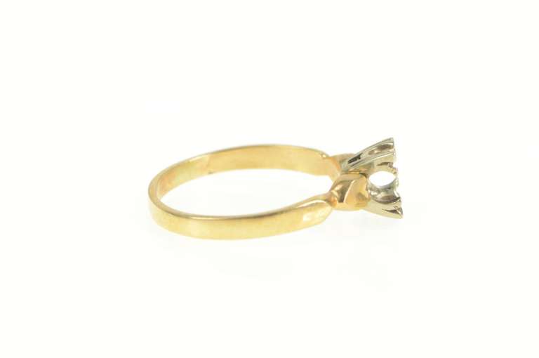 14K Yellow Gold Vintage NOS 1950's 5.4mm Engagement Setting Ring
