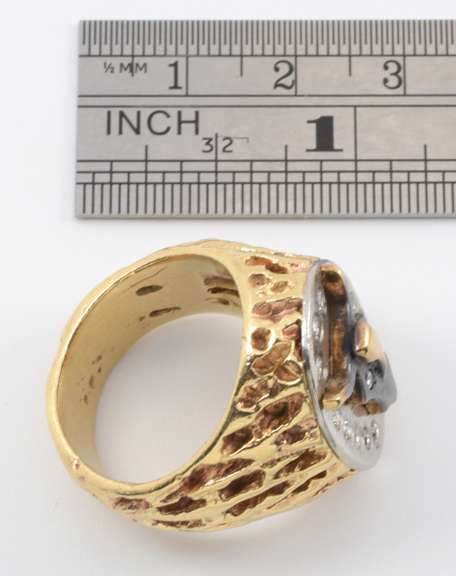 Custom Made 14k & Diamond Steer Ring