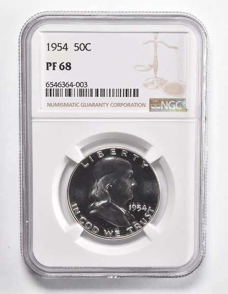 PF68 1954 Franklin Half Dollar - Graded NGC