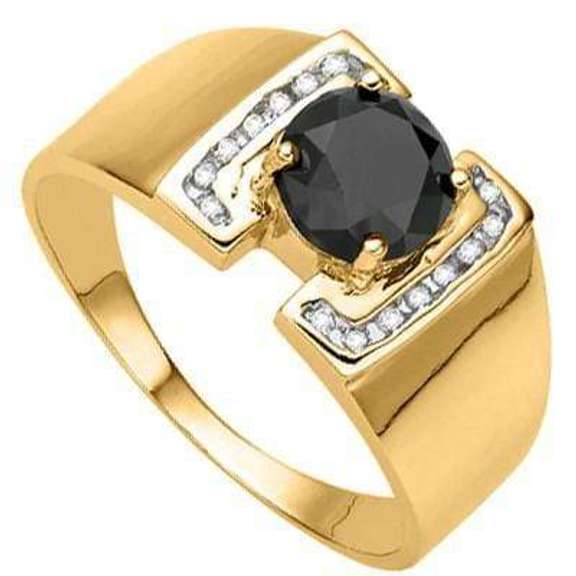 1.19 CARAT (17 PCS) DIAMOND 10KT SOLID GOLD MENS ENGAGEMENT RING