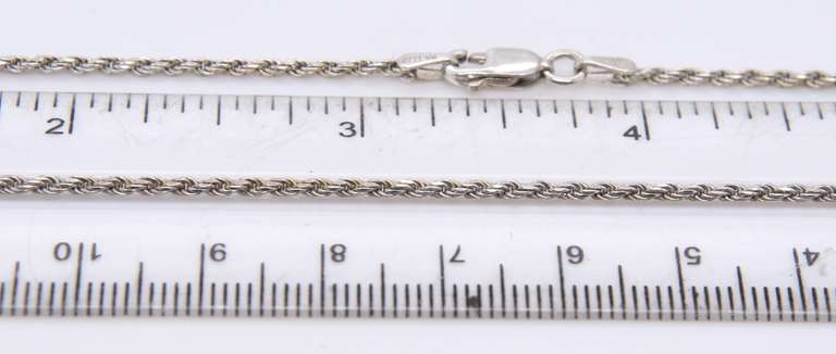 Vintage Italian Sterling Silver Rope Chain Necklace