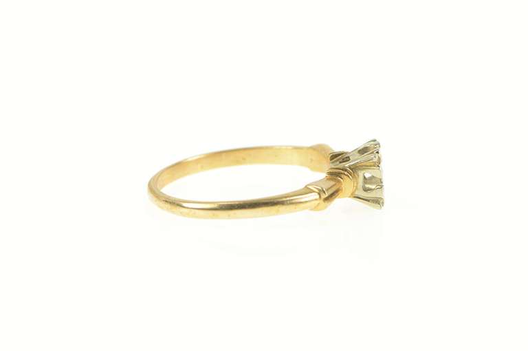 14K Yellow Gold 4.8mm Vintage NOS 1950's Engagement Setting Ring