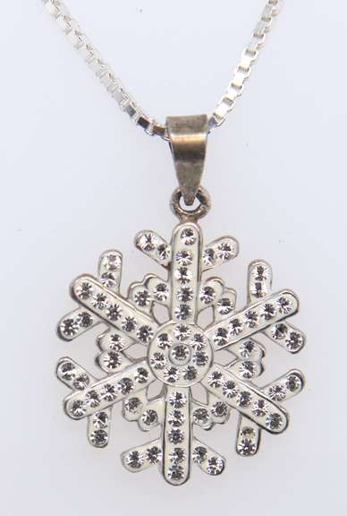 Sterling Silver Snowflake Pendant on Chain