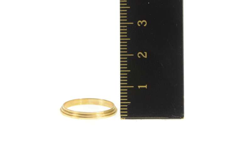 14K Yellow Gold 1.3mm Vintage NOS 1950's Grooved Band Ring